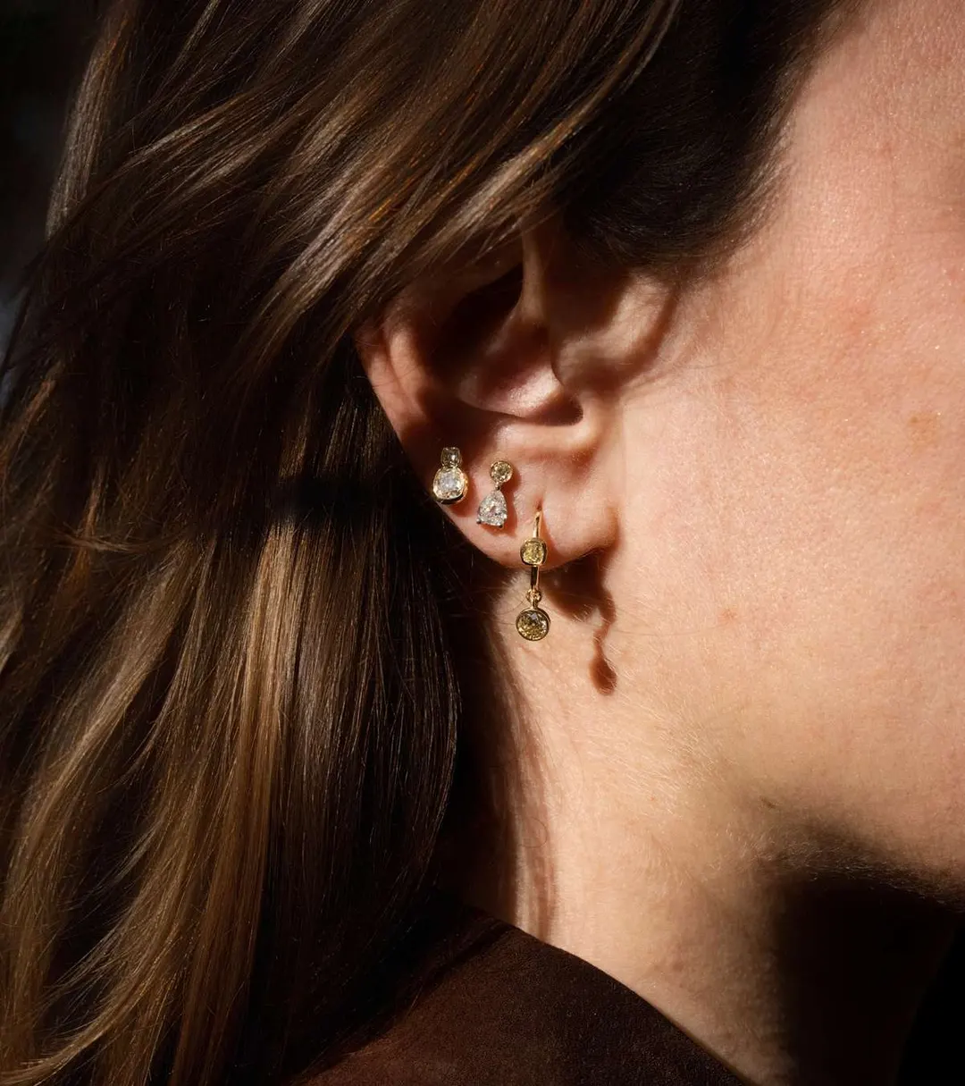 Old Mine Cut Earrings No. 12, LM Gems